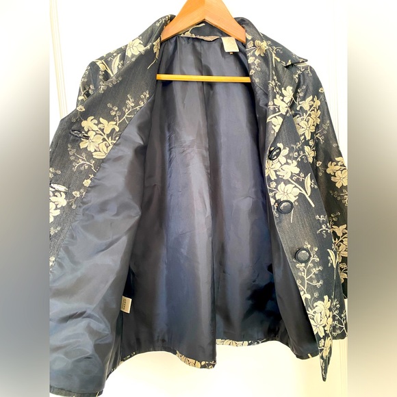 EUC Tommy Bahama Asian embroidered silk cape waist coat Hawaii light jacket M - Picture 3 of 8